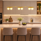 HDC 1200m Modern Gold 6-Light Linear Glass Chandelier for Dining Area, Kitchen Island