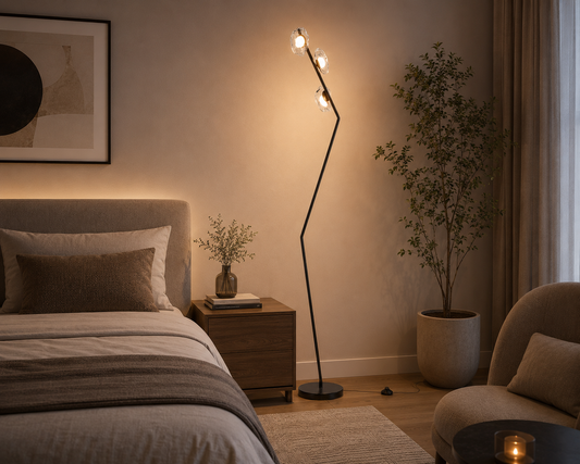 HDC Modern 3-Light Artistic Floor Lamp for Bedroom, Living Room