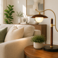 HDC Modern Walnut Wood Table Lamp with Frosted Glass Shade