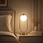 HDC Modern Gold Glass Globe Table Lamp for Bedside Table, Living Room