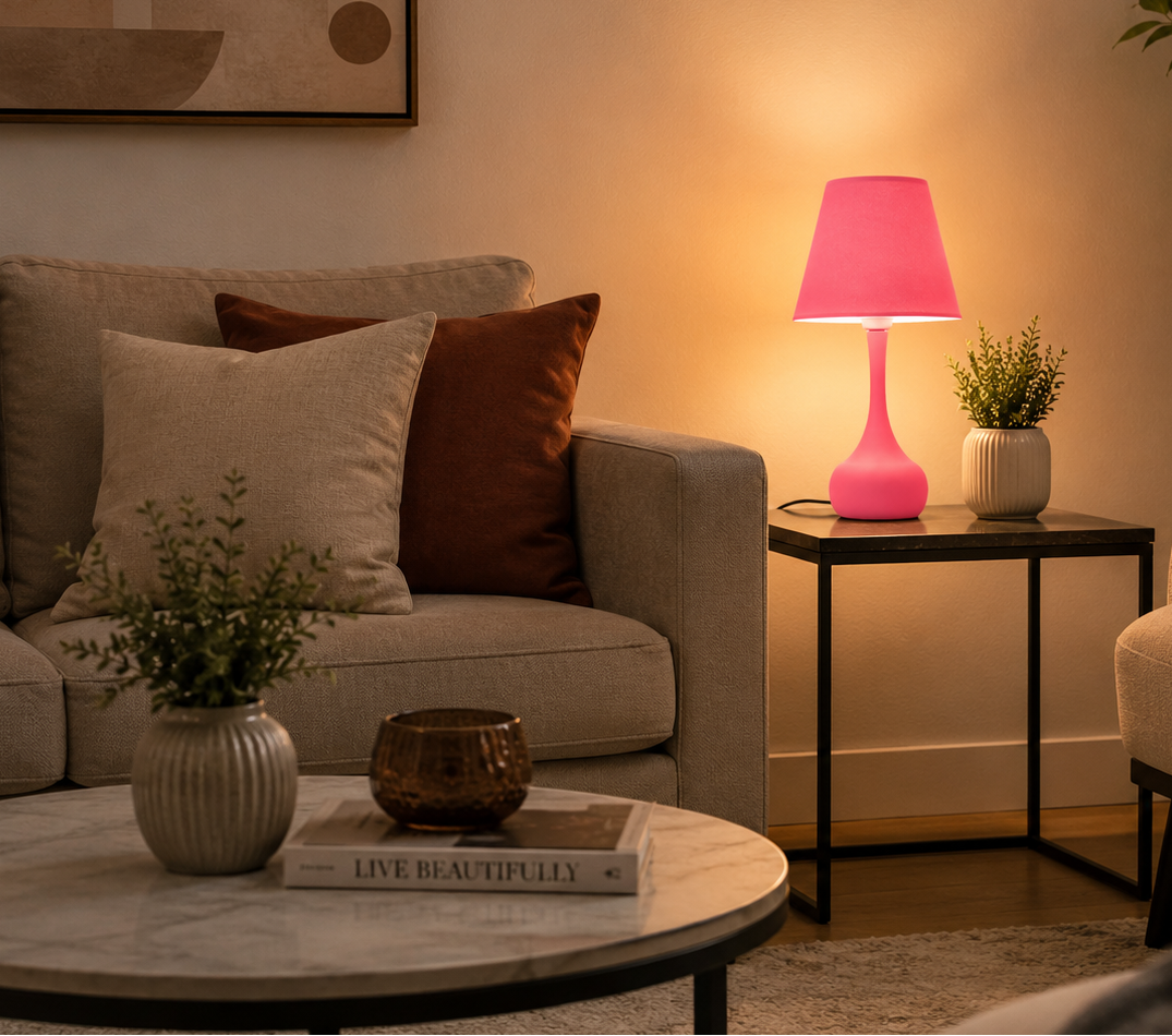 HDC Modern Blue Fabric Table Lamp