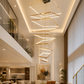 HDC Modern 9 Lights Gold Body Geometric LED Double Height Chandelier for Duplex Staircase, Double Height Living Room