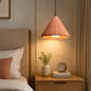 HDC Modern Ribbed Concrete Pendant Light for Bedroom, Living Room