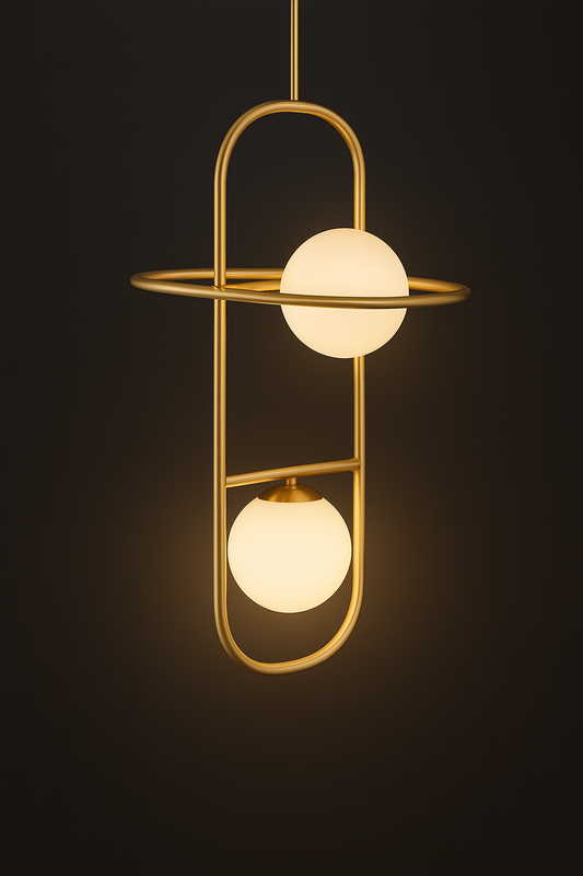 HDC Modern Gold Finish Glass Ball Hanging Pendant Light