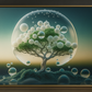 Hdc Creative Decorative Painting Of Round Of White Bubble With Tree Modern Living Room Frames Picture Wall Art Large Hanging Painting