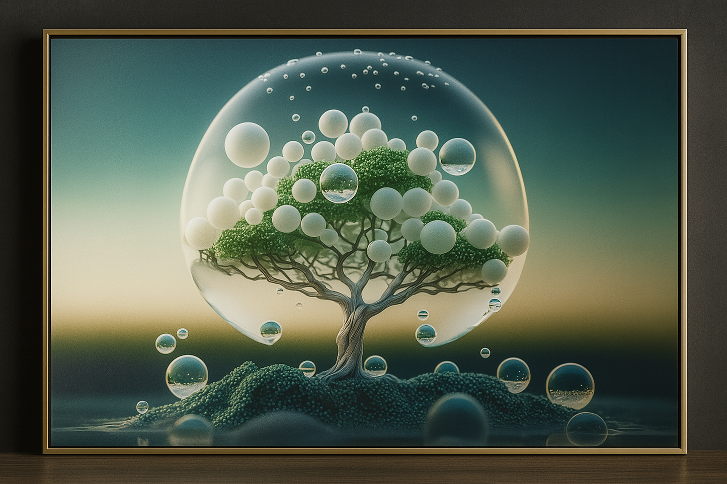 Hdc Creative Decorative Painting Of Round Of White Bubble With Tree Modern Living Room Frames Picture Wall Art Large Hanging Painting