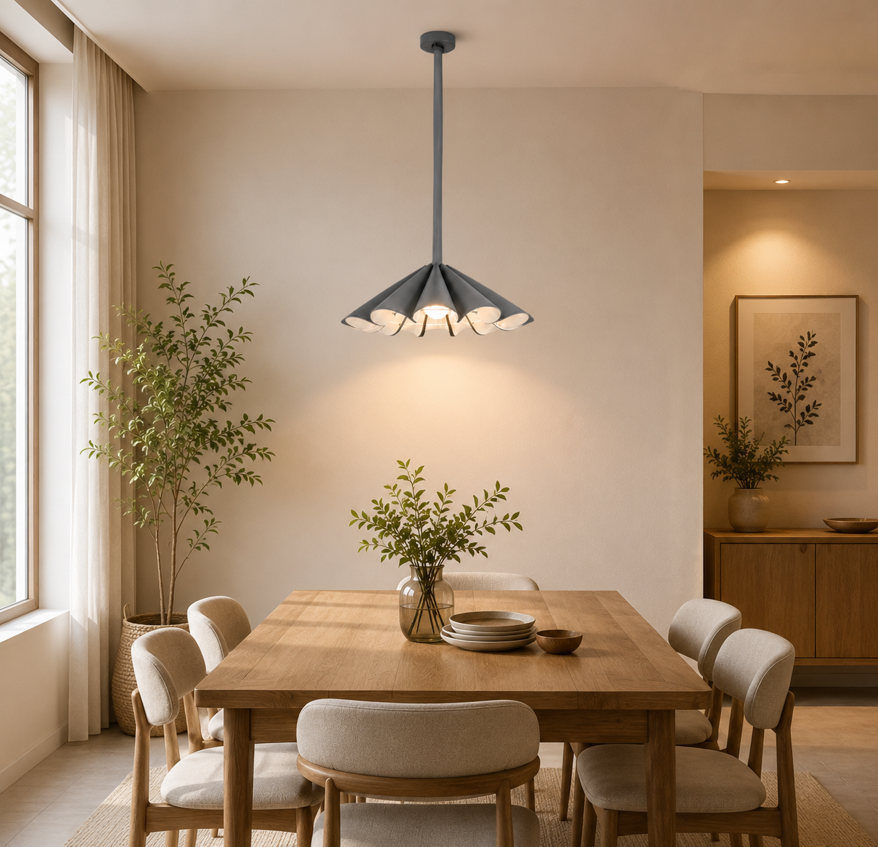 HDC Modern Brown/ Grey Designer Multi-Shade Pendant Light for Dining Room