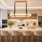 HDC 1000mm Luxury Resin LED Linear Chandelier for Dining & Kitchen Island