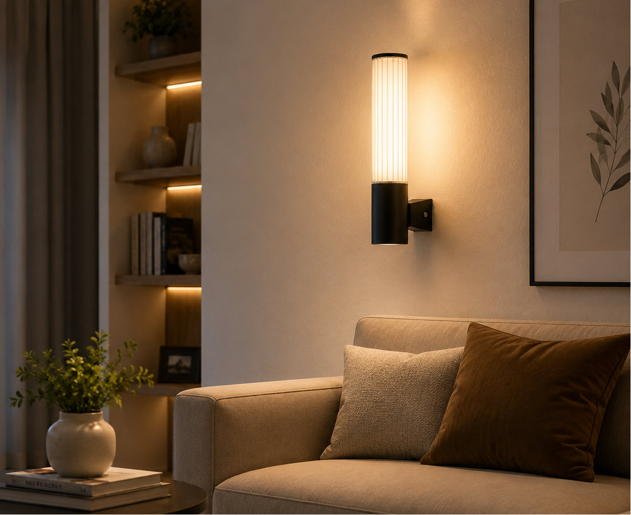 HDC Modern Ribbed LED Wall Light for Bedroom, Living Room