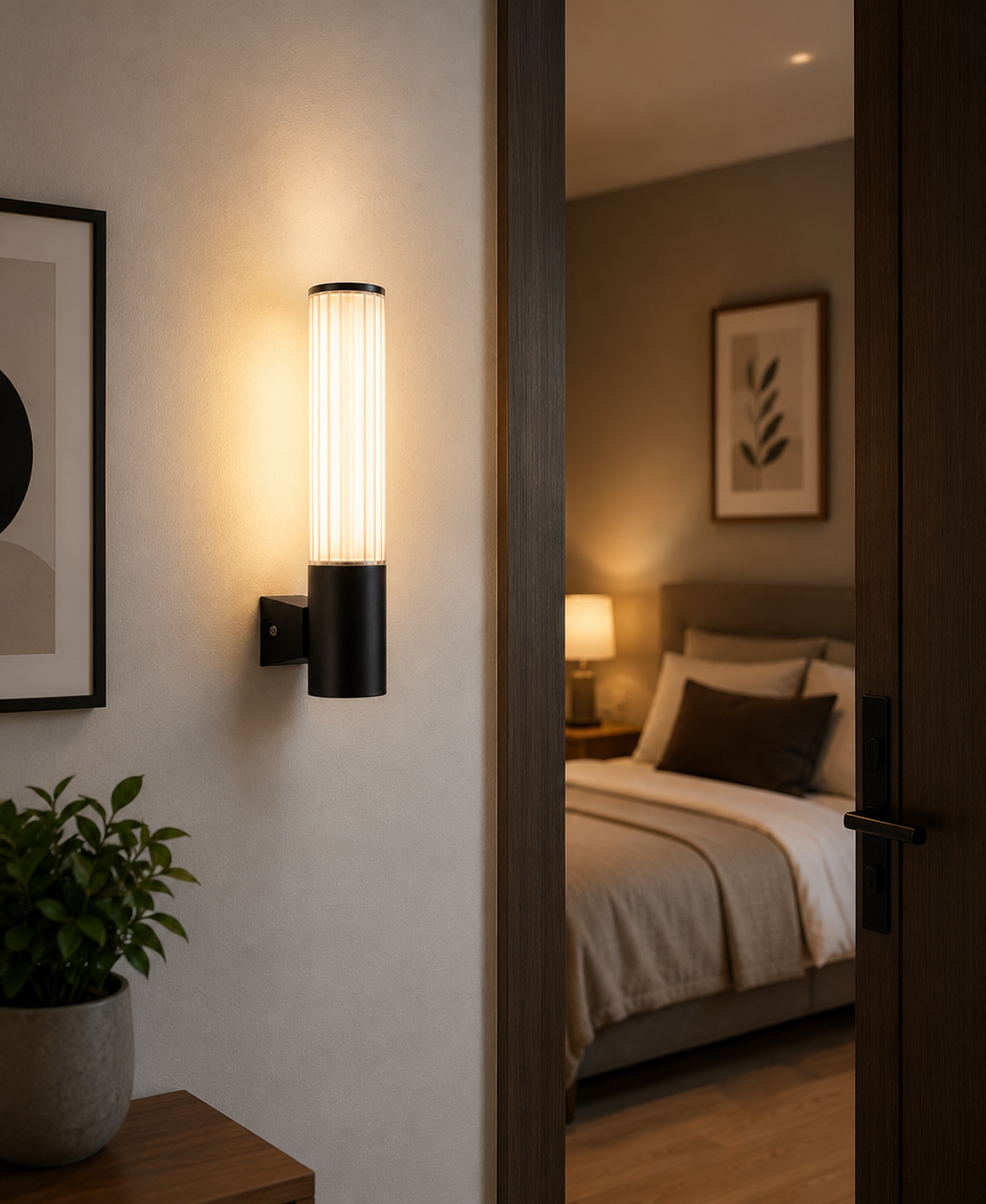HDC Modern Ribbed LED Wall Light for Bedroom, Living Room