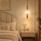 HDC Modern Gold Glass Pendant Light for Bedroom, Living Room