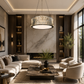 HDC Luxury Crystal Drum Chandelier for Bedroom, Living Room