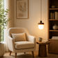 HDC Modern Wooden Globe Pendant Light for Bedroom, Living Room