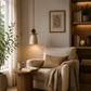 HDC Modern Ceramic Pendant Light with Wooden Accent for Bedroom, Living Room