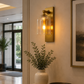 HDC Modern Amber Glass Wall Light for Bedroom, Living Room