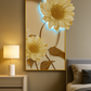 Hdc Modern Art Wall Painting Of Led Wall Flower Painting, Beautiful Painting Living Room Art Large Mural Crystal Porcelain Painting (24*48 IN)