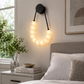 HDC Modern Black Globe Loop Wall Light for Bedroom, Living Room