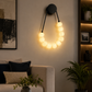 HDC Modern Black Globe Loop Wall Light for Bedroom, Living Room