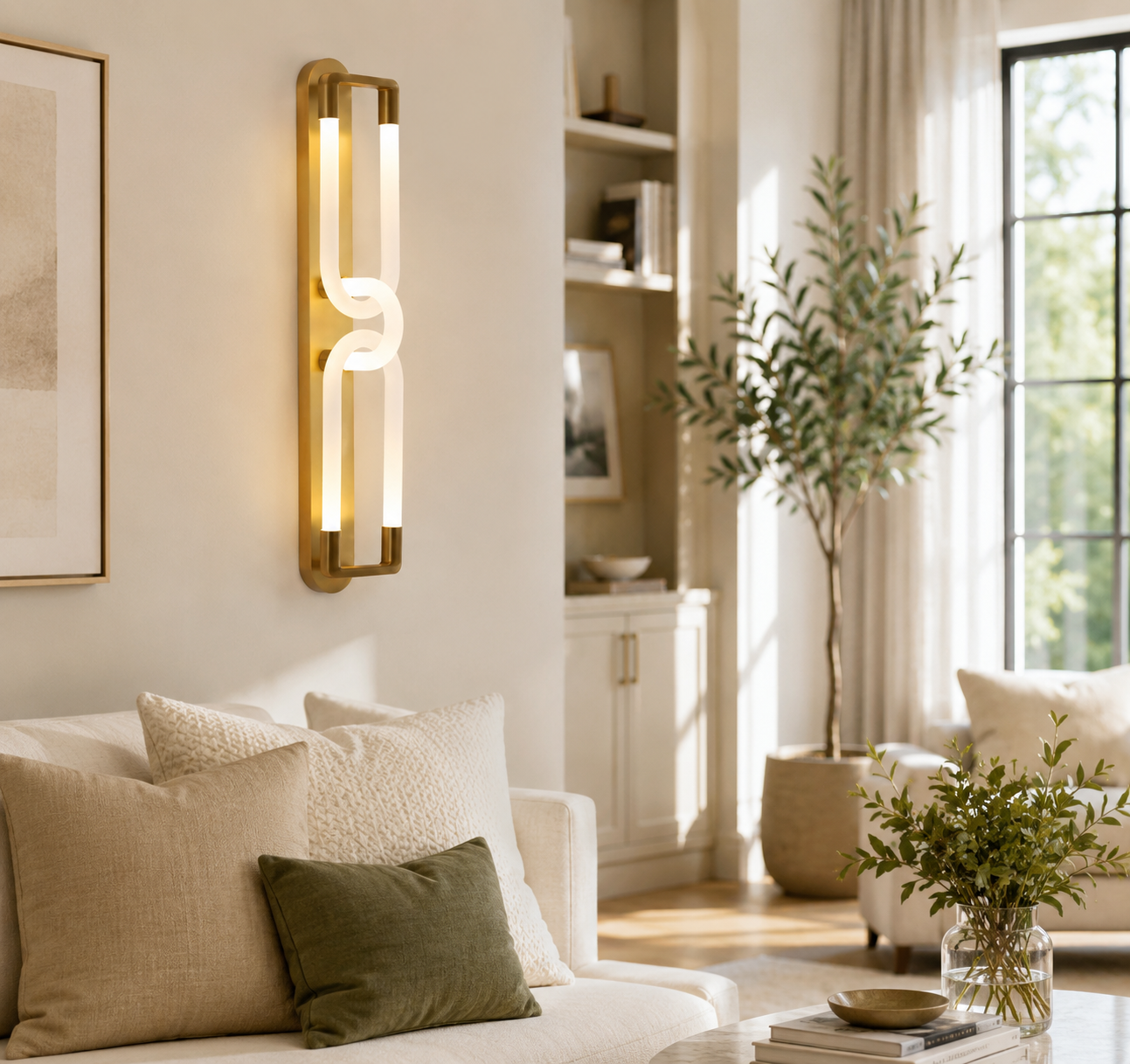 HDC Modern Gold LED Wall Light for Bedroom, Living Room