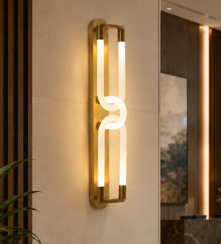 HDC Modern Gold LED Wall Light for Bedroom, Living Room