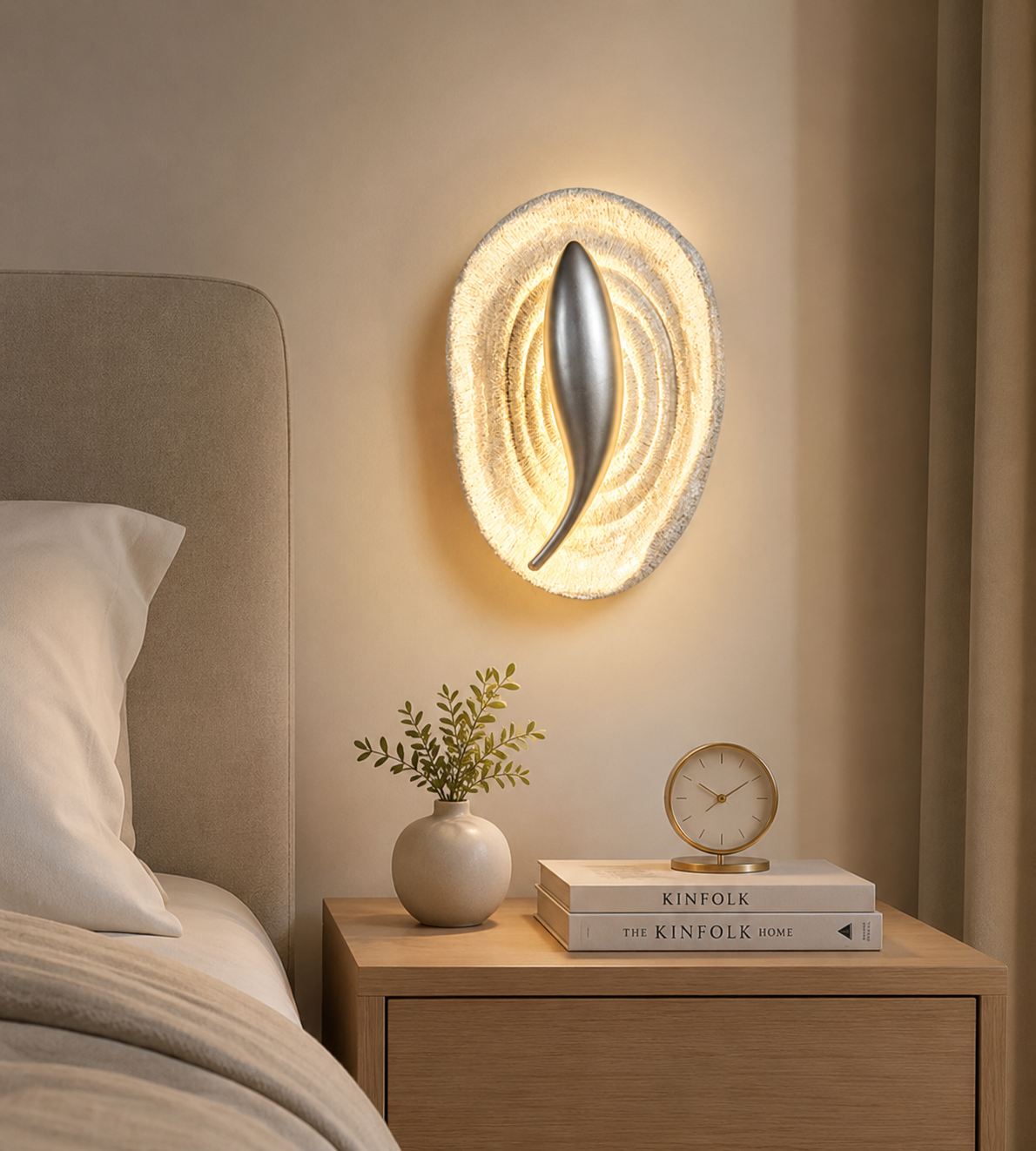 HDC Modern Gold/ Silver Resin Wall Light for Bedroom, Living Room