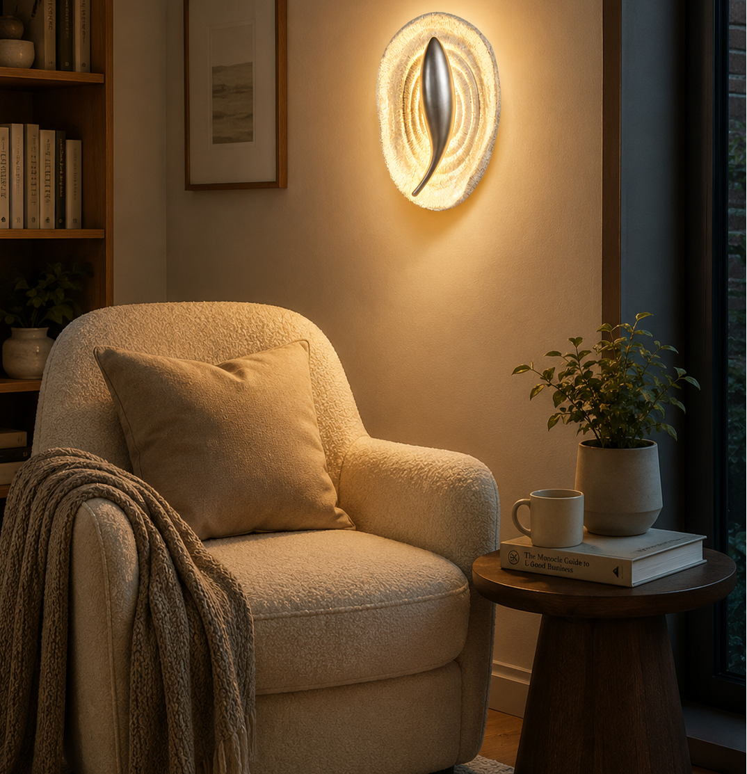 HDC Modern Gold/ Silver Resin Wall Light for Bedroom, Living Room