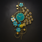 Hdc Peacock Metal Wall Clock - Blue Dial, Face is Teal or Turquoise Green 100cm x 60cm