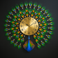 Hdc Peacock Metal Wall Clock - 70cm x 65cm, Resilient Metal, Large for Living Room & Bedroom