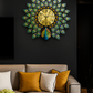 Hdc Peacock Metal Wall Clock - 70cm x 65cm, Resilient Metal, Large for Living Room & Bedroom