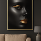 Hdc Sexy Gold Lip Black Woman Figure Canvas Painting Wall Art Posters for Living Room Home Wall Decor
