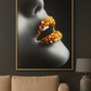 Hdc Golden Makeup Woman Lips with Gems Portraits Aesthetic Wall Art Poster for Living Room, Home & Wall Decor