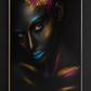 Hdc Abstract Decor Prints Art Craft Modern Home Paintings African Woman Adorned With Striking Black and Blue Makeup Wall Art