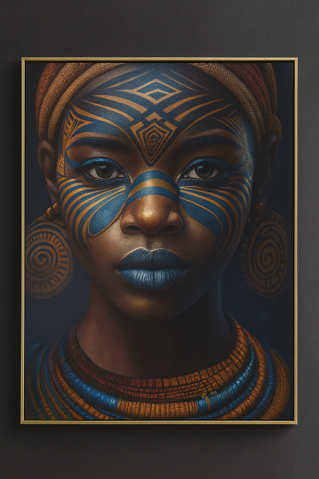 Hdc Modern Wall Art Depicting an Indigenous Girl With its Cultural Ornaments Canvas Wall Art