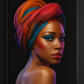 Hdc African Art Woman Wearing a Vibrant and Colorful head Wrap Fashion  Canvas Print Light Luxury Painting Wall Home Decoration