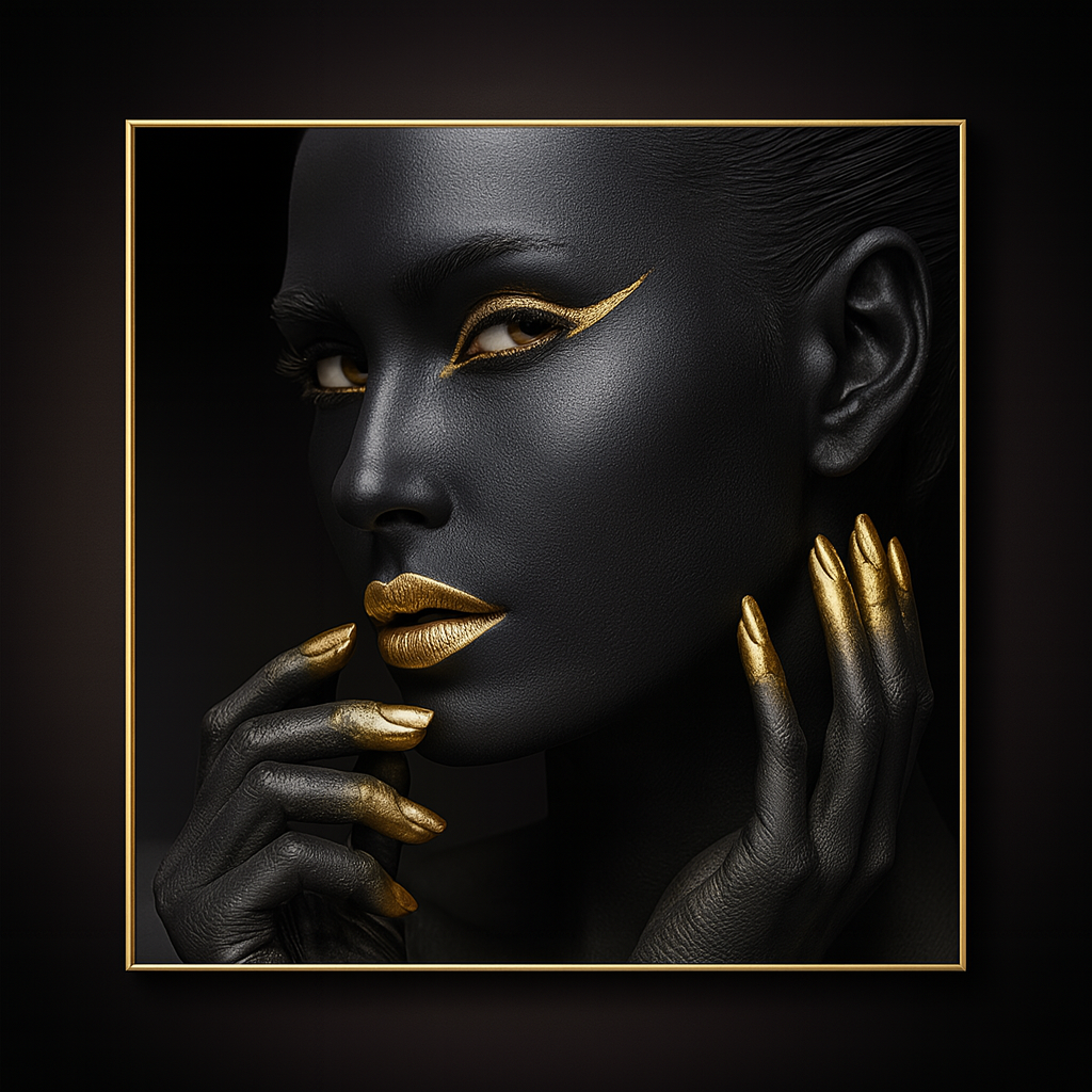 Hdc Living Room Bed Room Decorative Print Crystal Porcelain African Women Poster Artwork Black Art Paintings