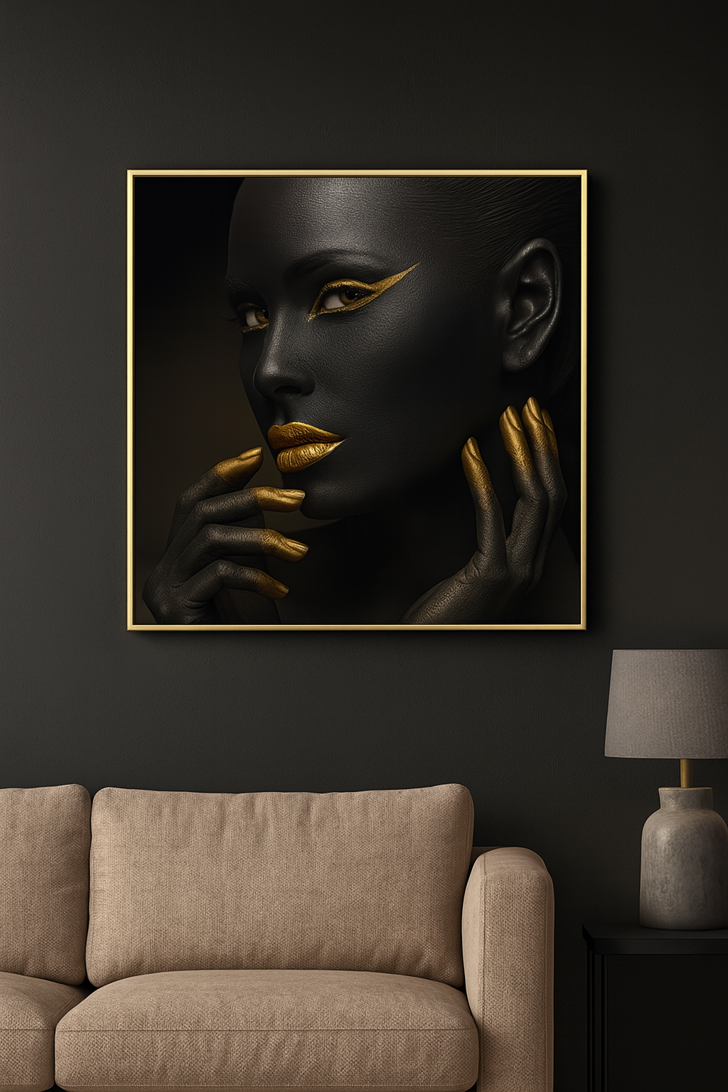 Hdc Living Room Bed Room Decorative Print Crystal Porcelain African Women Poster Artwork Black Art Paintings
