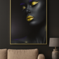 Hdc Sexy Gold Lip Closed Eye Black Woman Figure Canvas Painting Wall Art Posters for Living Room Home Wall Decor