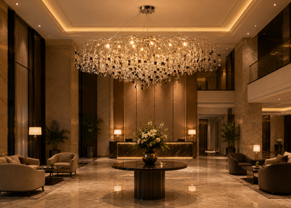 HDC Premium Handcrafted Crystal Ceiling Chandelier for Bedroom, Living Room