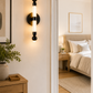 HDC Modern Gold/ Black Crystal LED Wall Light for Bedroom, Living Room