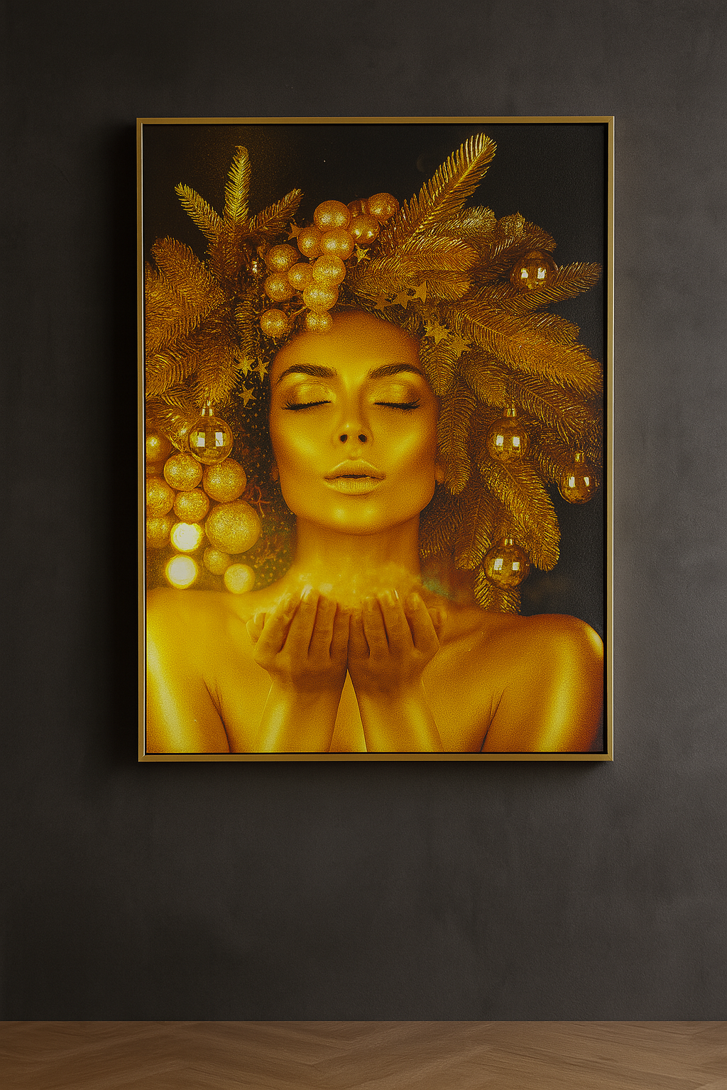 Hdc Home Decor Nordic Golden Women Poster Wall Pictures Fashion Woman Lips Gold and Black Modern High Quality African Art Paintings