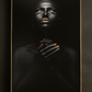 Hdc African American Beauty Portrait Canvas Wall Art, Modern Black & Gold Abstract Prints for Home Decor