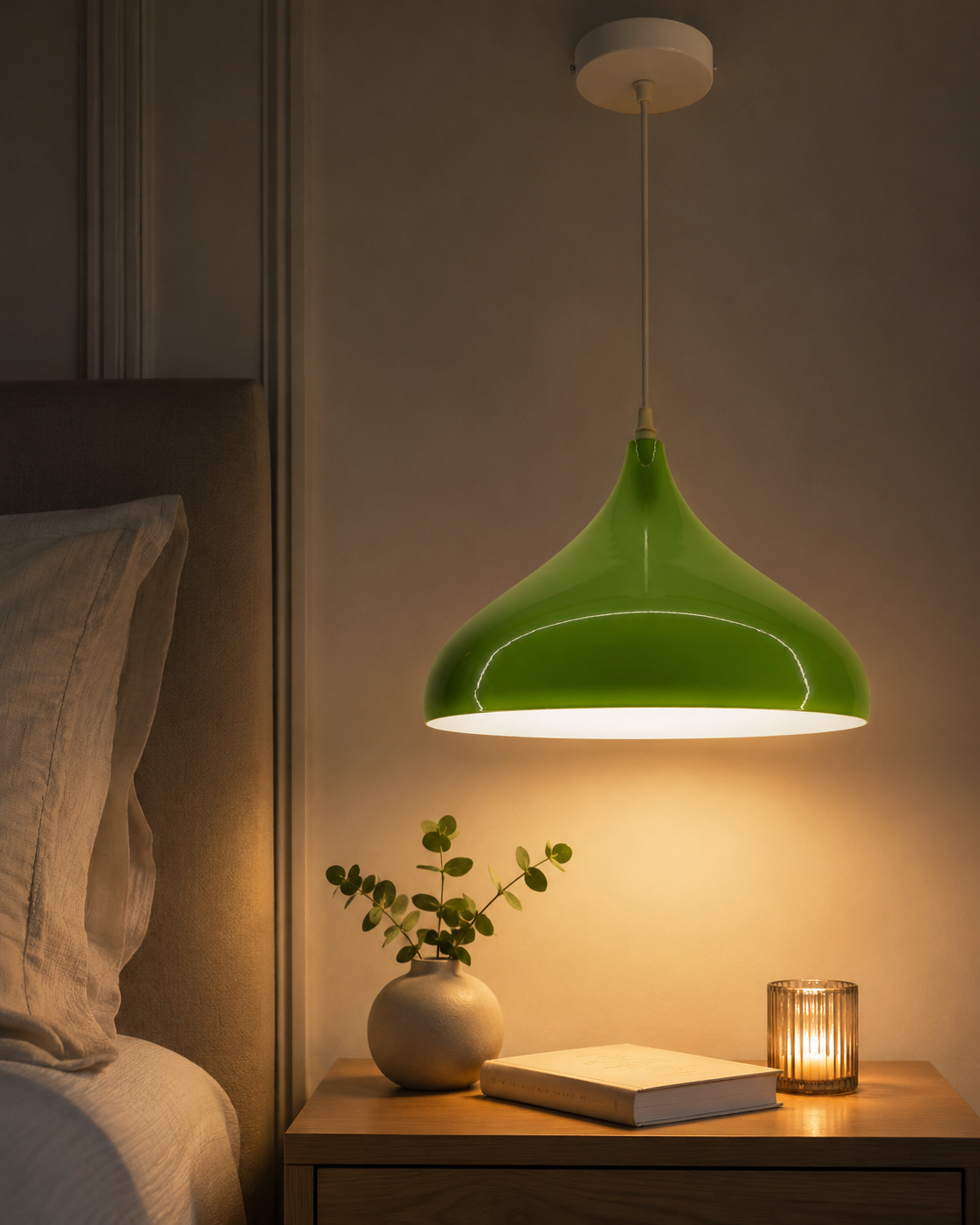 Ojaro Modern Dome Metal Pendant Light for Dining & Kitchen, Bedroom, Cafe