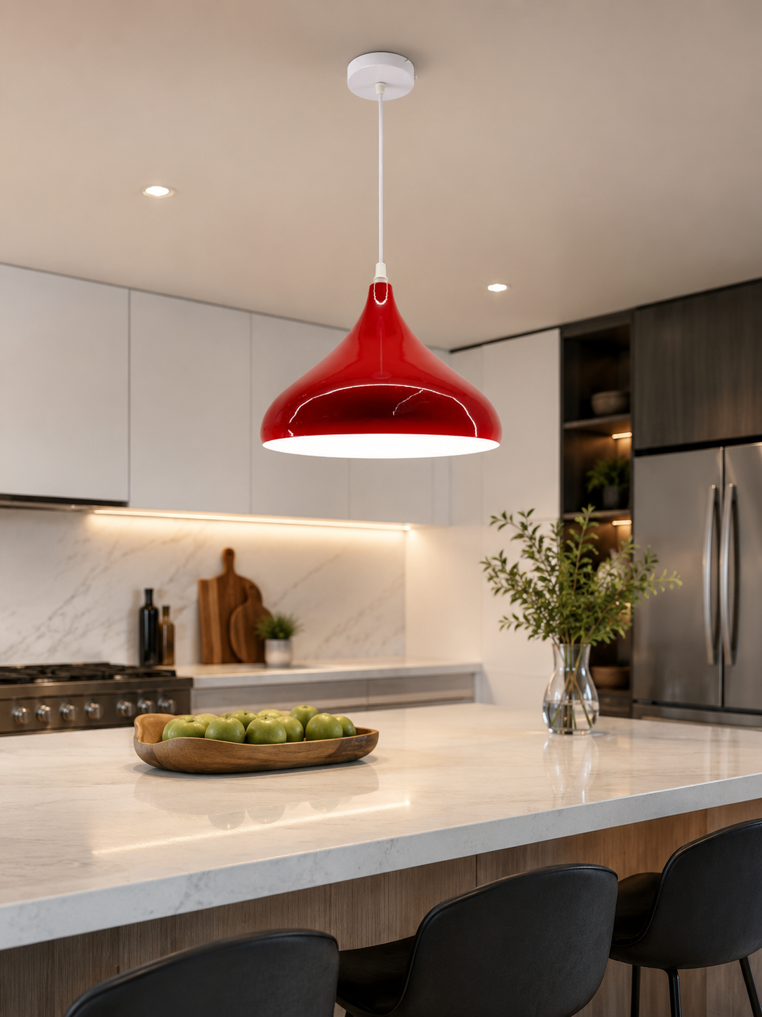 Ojaro Modern Dome Metal Pendant Light for Dining & Kitchen, Bedroom, Cafe