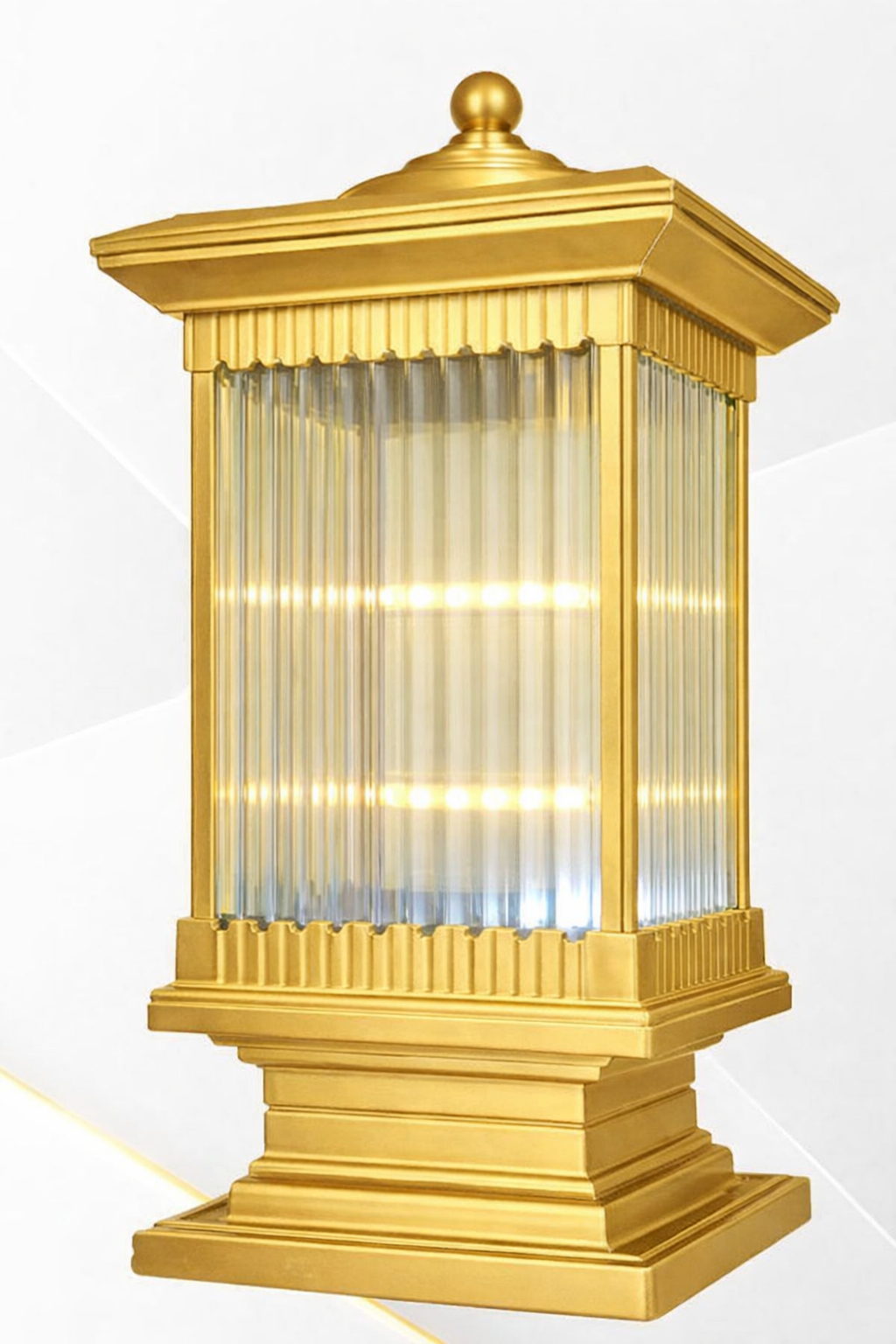 HDC Luxury Classic Coffee/Black/Gold Outdoor Pillar Gate Light for Outdoor Entrances