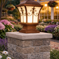 HDC Luxury Coffee/Black/Gold Outdoor Gate Pillar Light