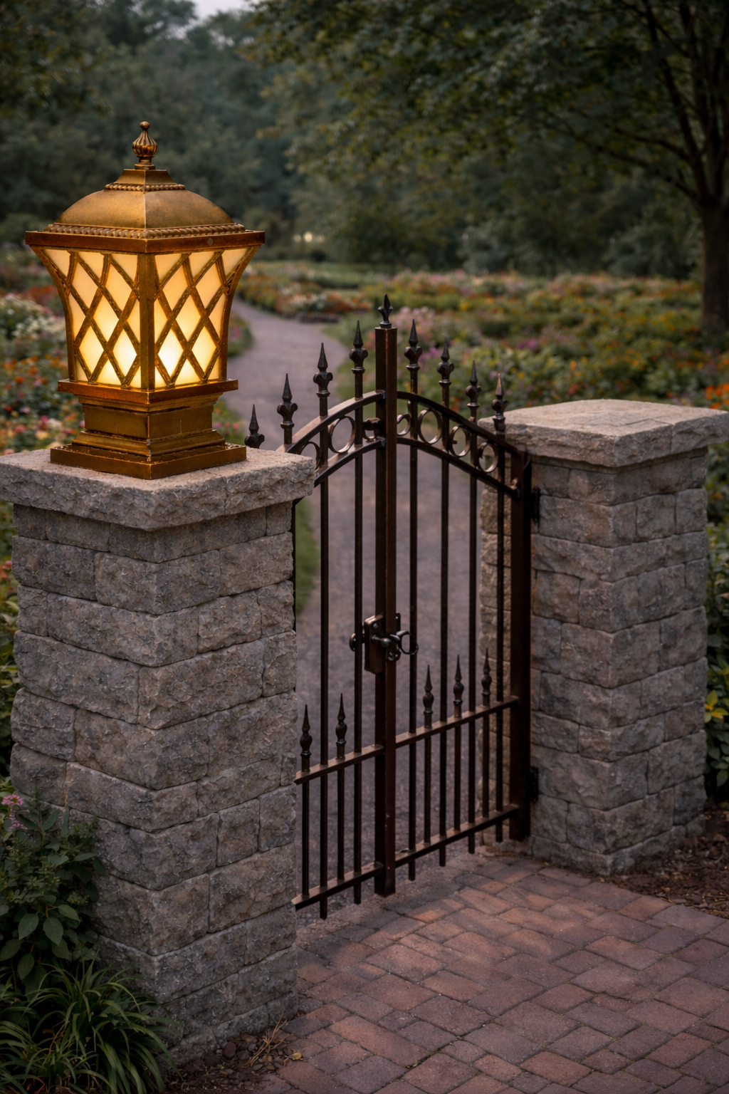 HDC Luxury Coffee/Black/Gold Outdoor Gate Light for Gate Walls, Garden Pillars