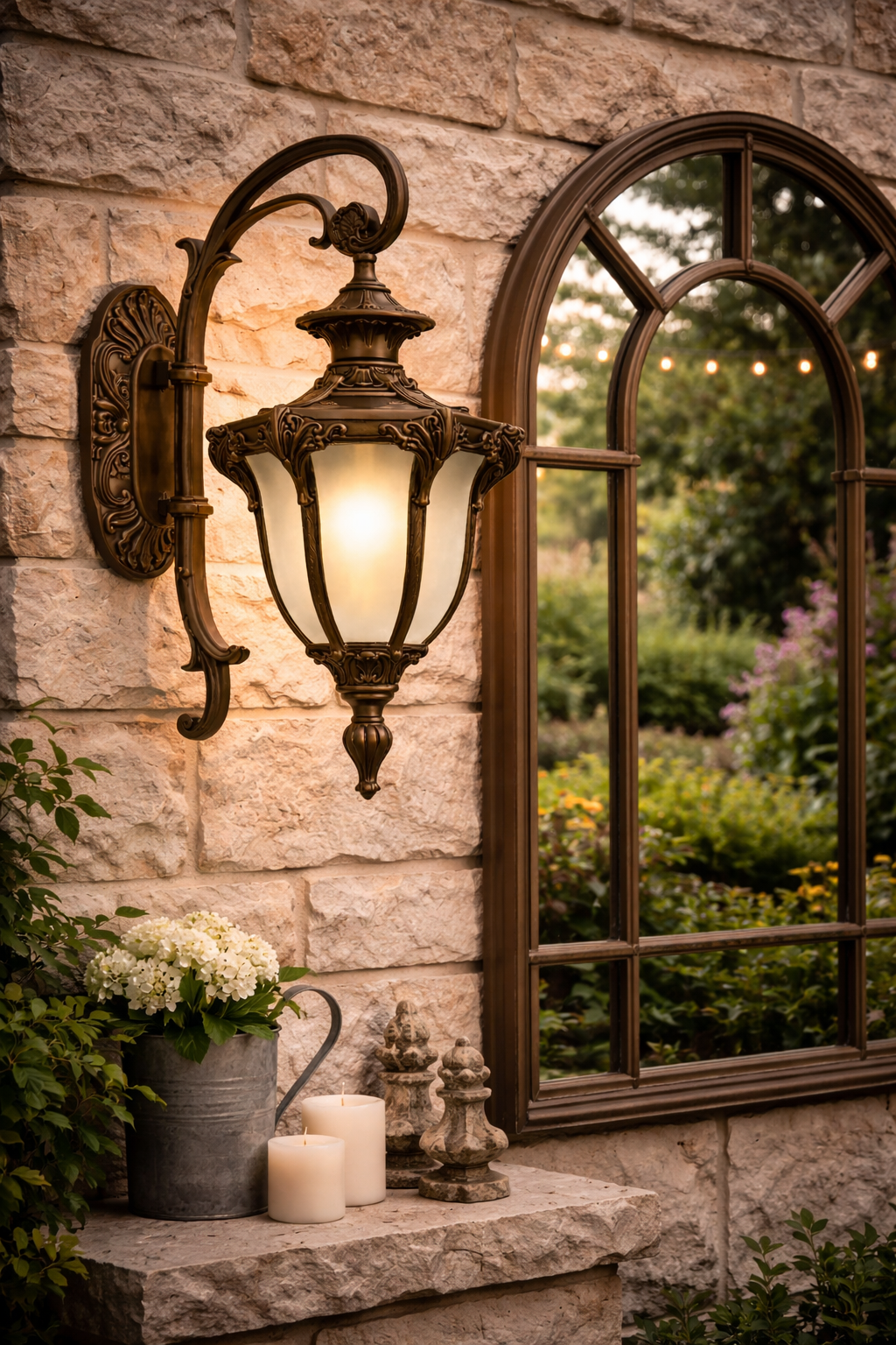 HDC Luxury Vintage Outdoor Wall Lantern Light – Antique Gold Finish