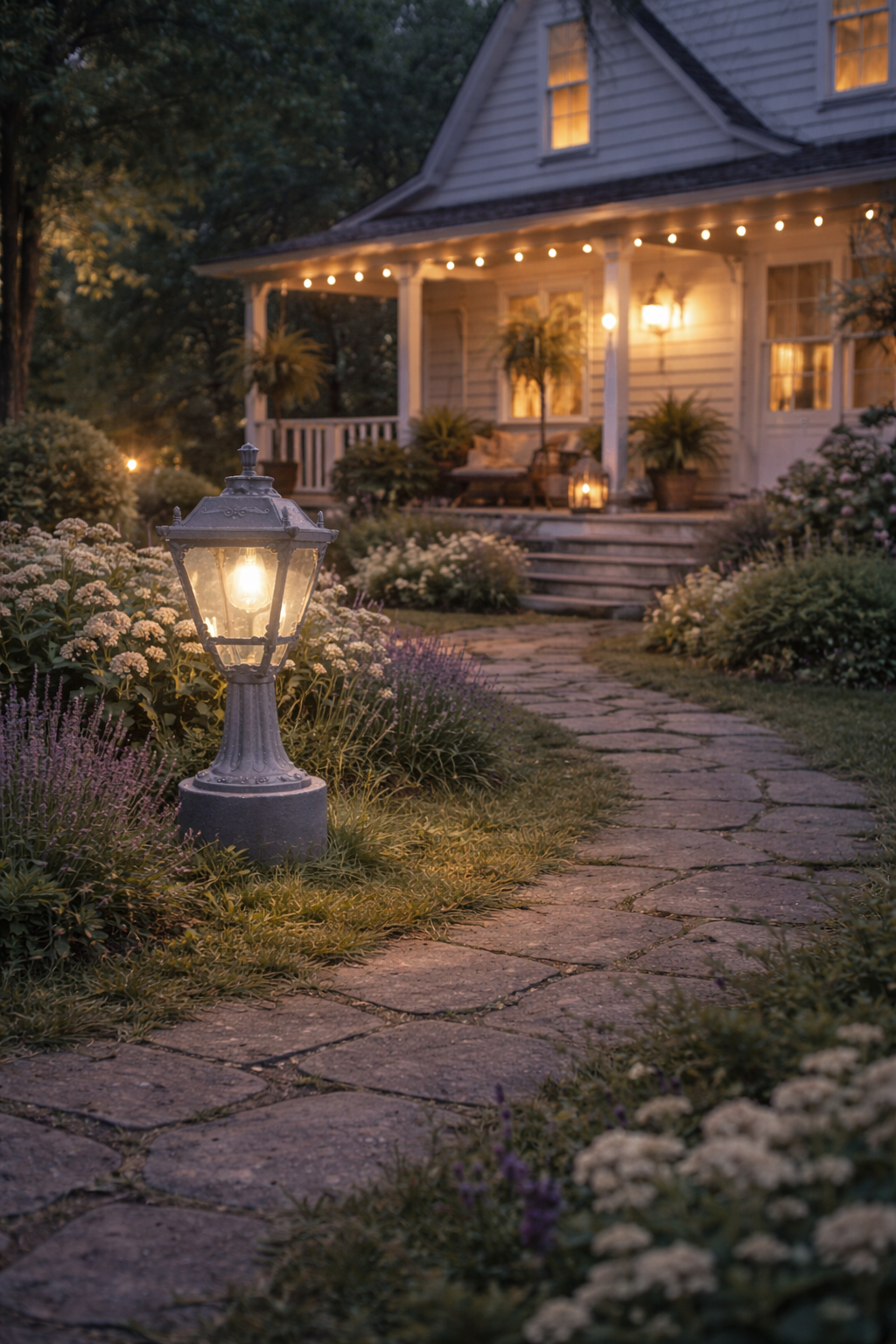 HDC Classic Black Outdoor Gate Light for Garden & Landscape Lighting
