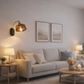 HDC Luxury Amber Glass Adjustable Wall Light for Living Room, Bedroom
