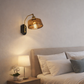 HDC Luxury Amber Glass Adjustable Wall Light for Living Room, Bedroom